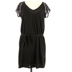 IKKS Black linen short dress